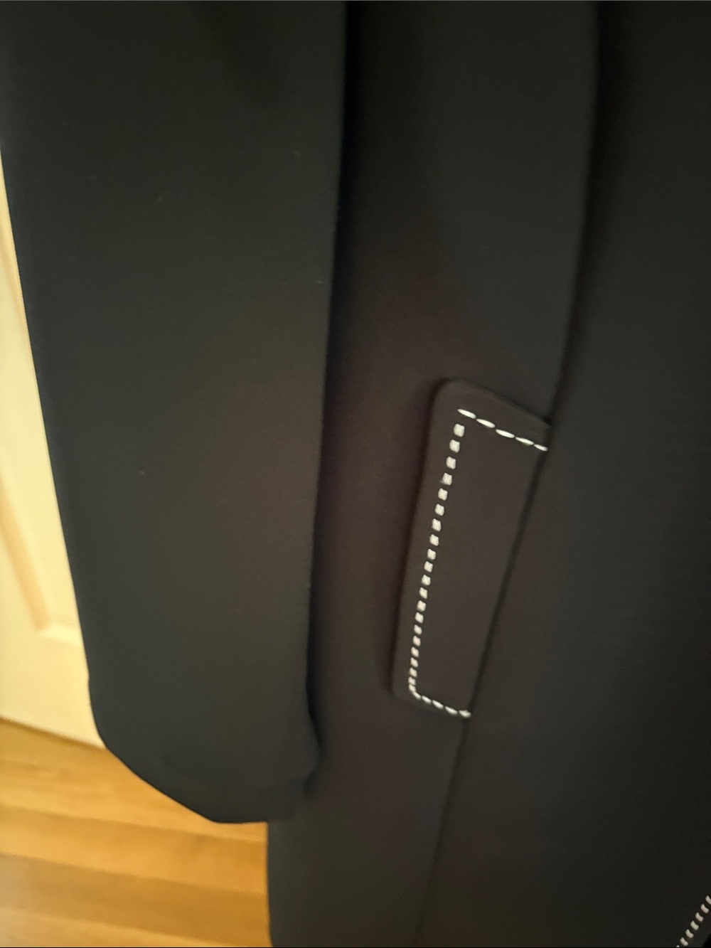 Amanda Smith Black Blazer with White Topstitch Detailing - Picture 3 of 5